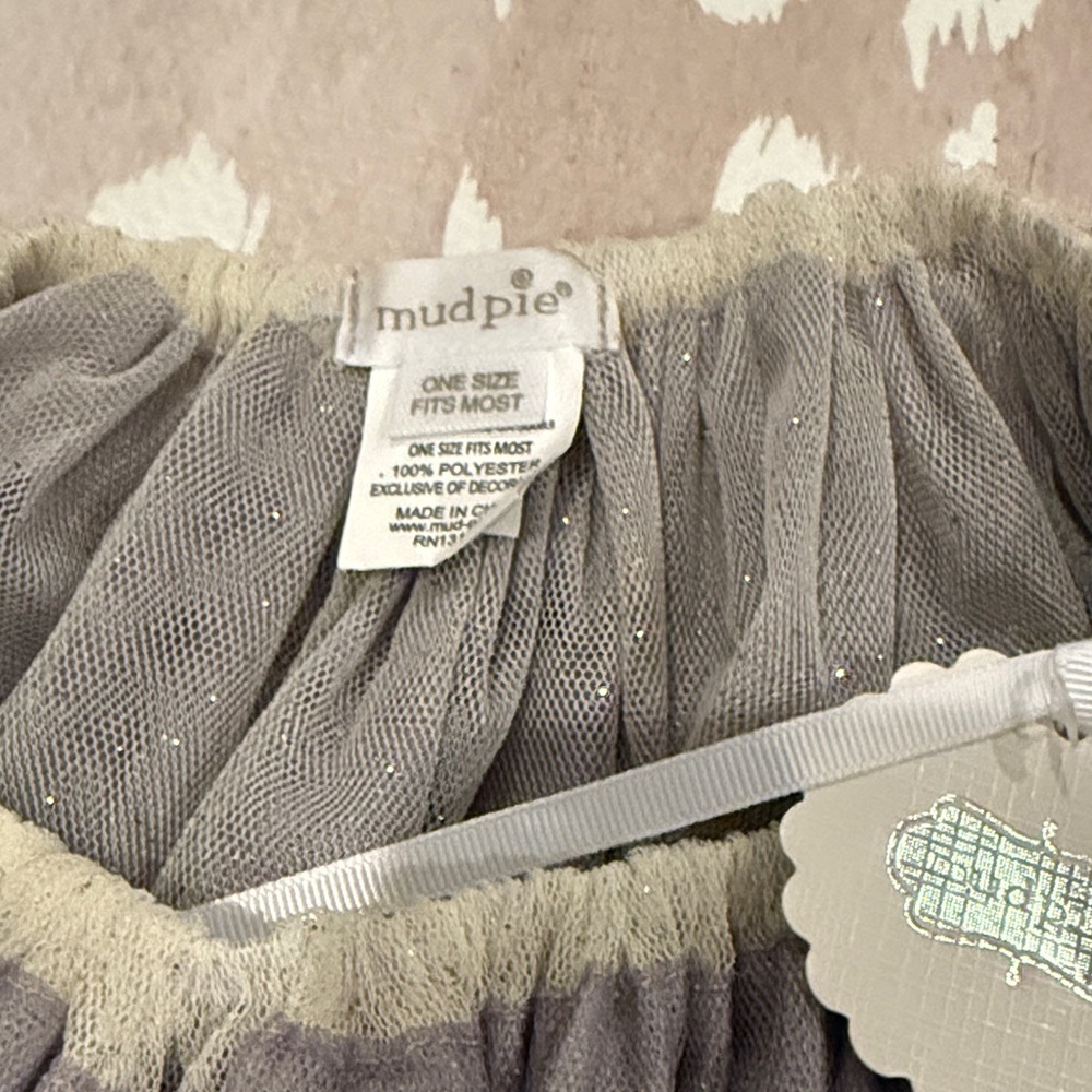 Mud Pie Sparkling Gray Tulle Tutu Skirt ONE SIZE NEW WITH TAGS - Picture 2 of 3